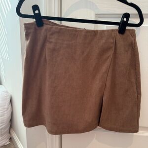HALARA Tan Corduroy Mini Skirt